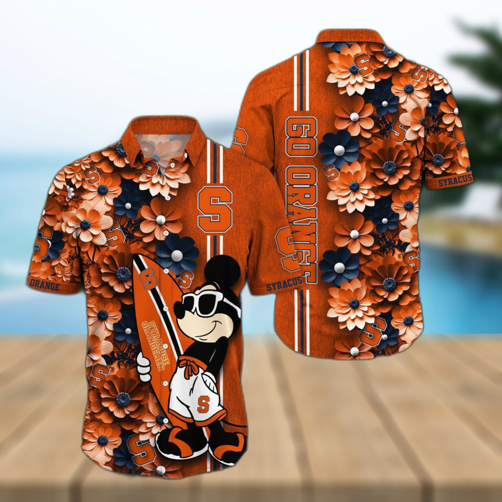 Syracuse Orange Aloha Mick Pattern Hawaiian Shirt For Fans - Limotees