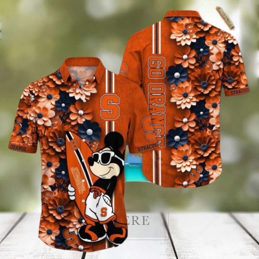 Syracuse Orange Hawaiian Shirt Mickey Love Surfing Trending Summer Gift - Limotees