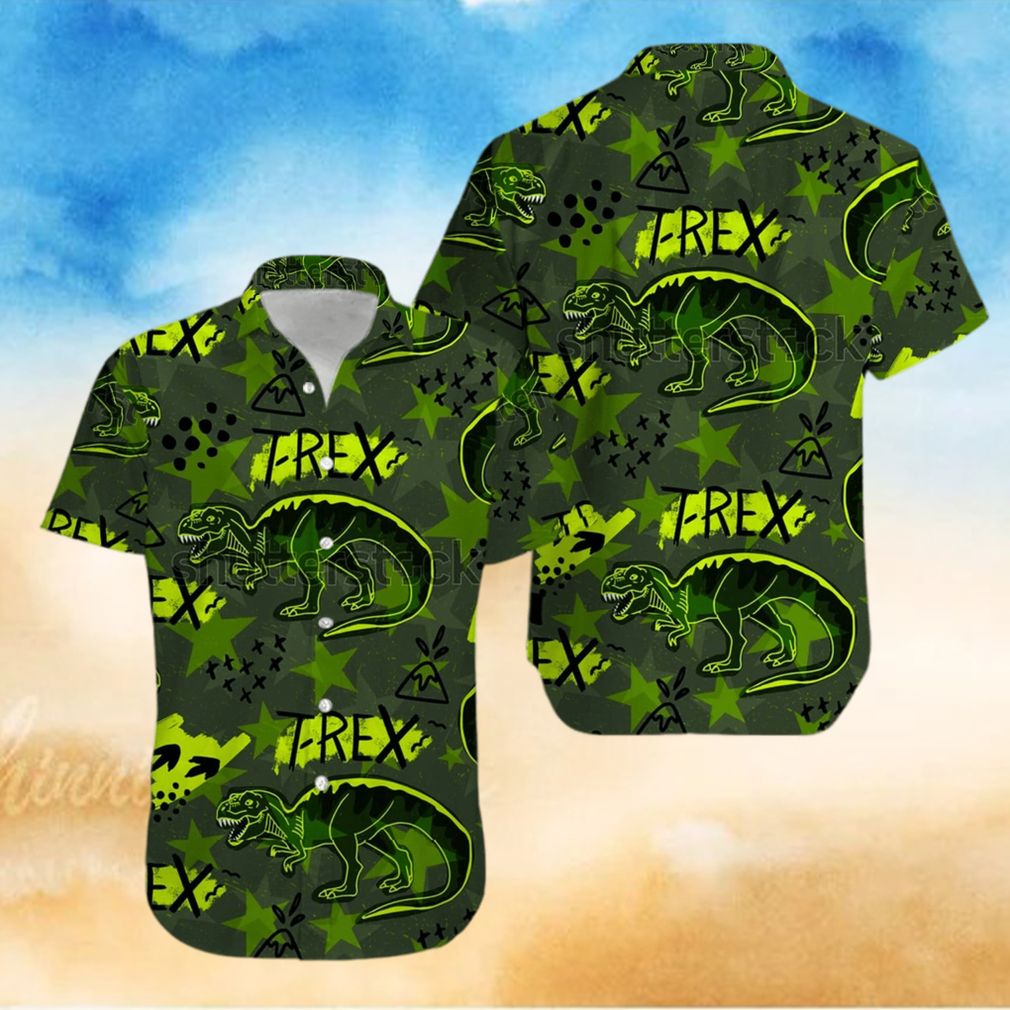 T Rex Green Hawaiian Shirts - Limotees