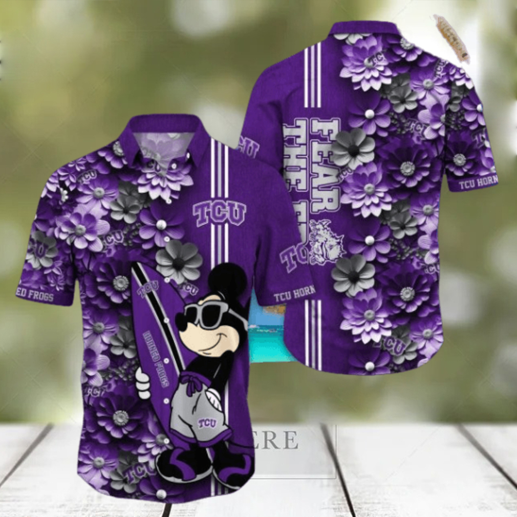 TCU Horned Frogs Hawaiian Shirt Mickey Love Surfing Trending Summer Gift - Limotees