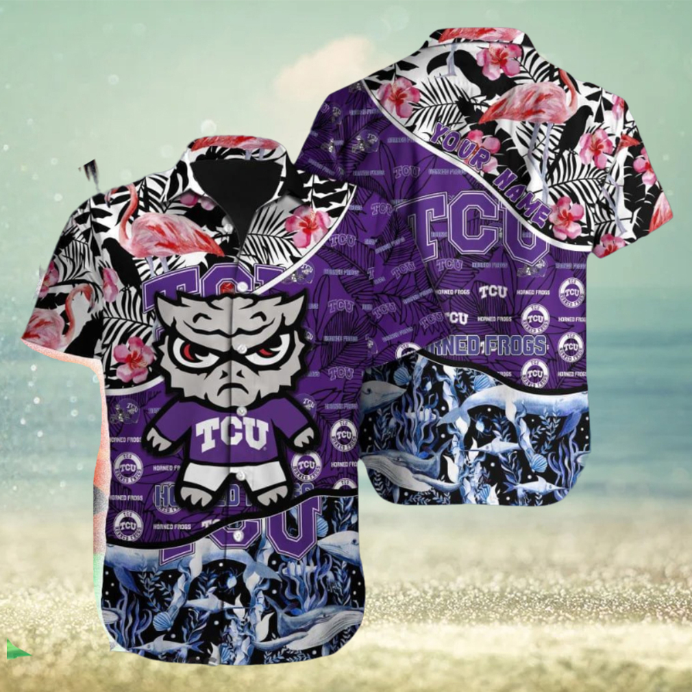 TCU Horned Frogs NCAA Pocket Custom Name Hawaiian Shirt Beach For Men Women Gift For Fans - Limotees