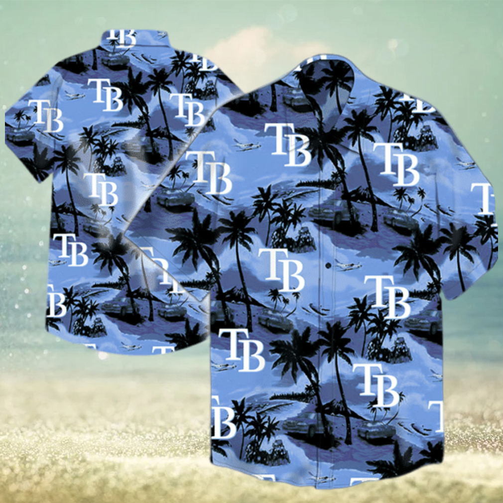 Tampa Bay Rays Mlb Hawaiian Graphic Print Short Sleeve Hawaiian Shirt - Limotees