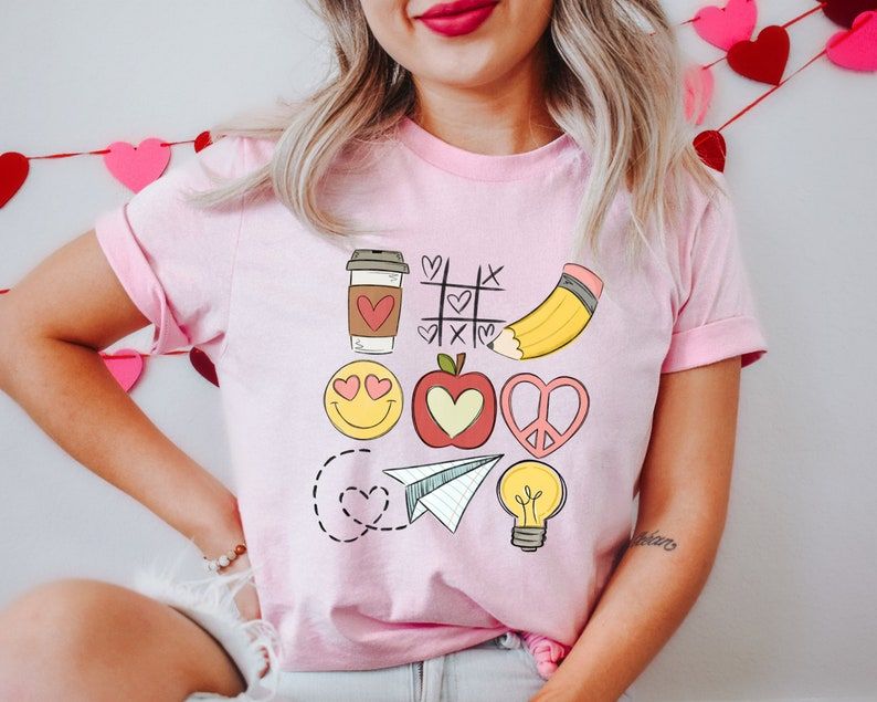 Teacher Valentine'S Day Shirt, Cute Teacher Shirts, Teacher Valentine Tee, Teacher Valentine'S Merch