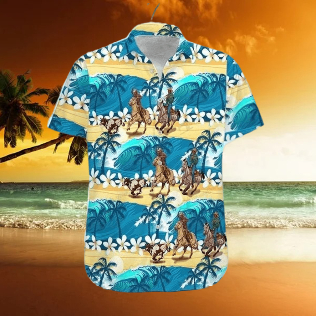 Team Roping Wave Sea Hawaiian Shirts - Limotees