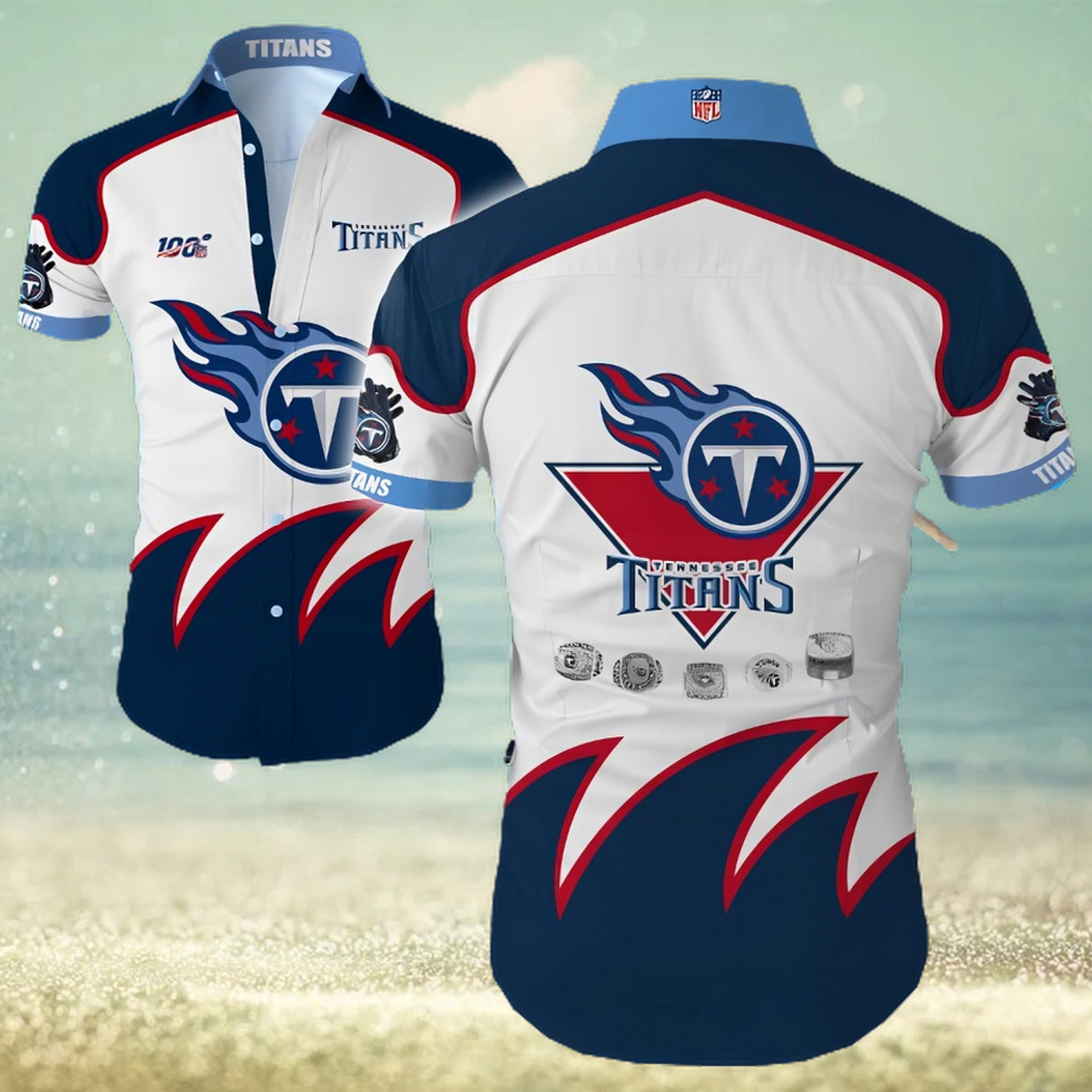 Tennessee Titans Big Logo Hawaiian Summer Beach Shirt Full Print - Limotees