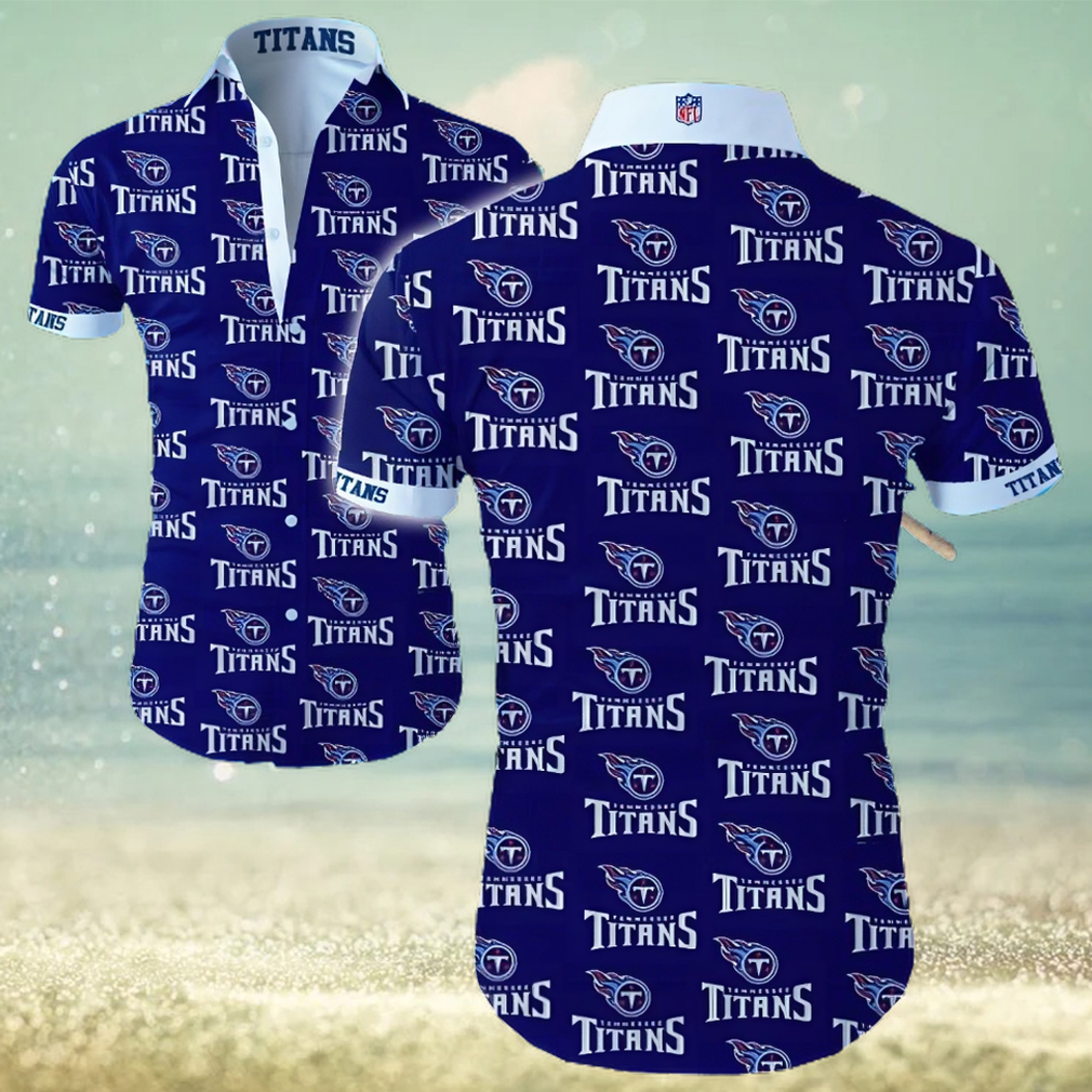 Tennessee Titans Mini Logo Hawaiian Summer Beach Shirt Full Print - Limotees