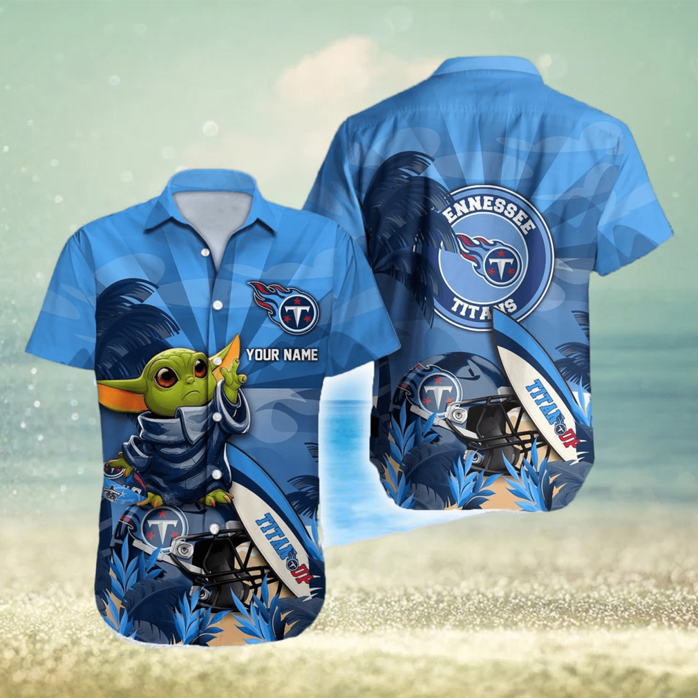 Tennessee Titans NFL Custom Name Baby Yoda Hawaiian Shirt Summer For Fans Gift - Limotees