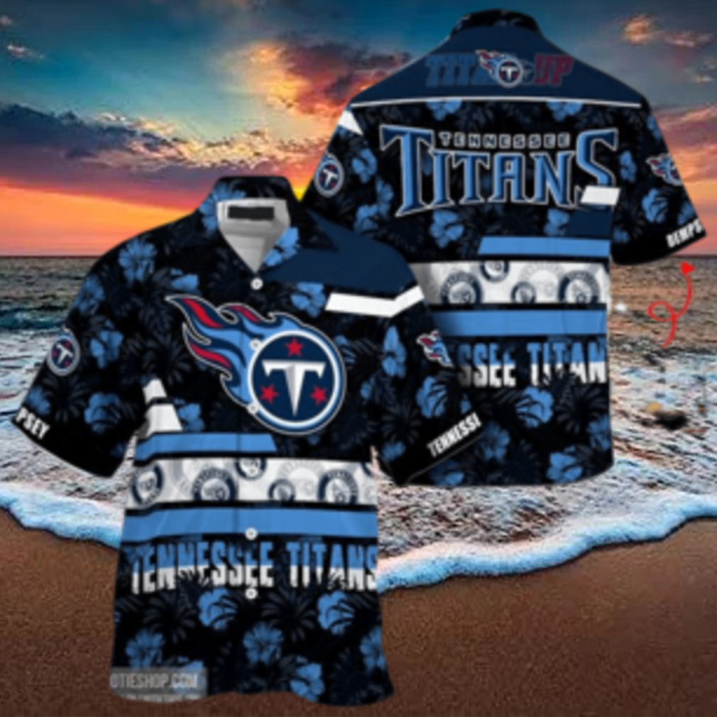 Tennessee Titans Nfl Hawaiian Shirt Short T Shirt Hawaiian Pattern Print - Limotees