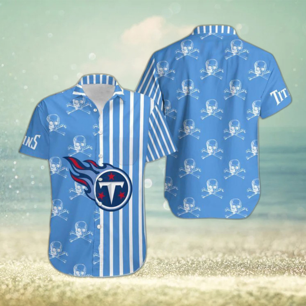 Tennessee Titans Stripes and Skull Danger Hawaiian Shirt Gift For Halloween - Limotees