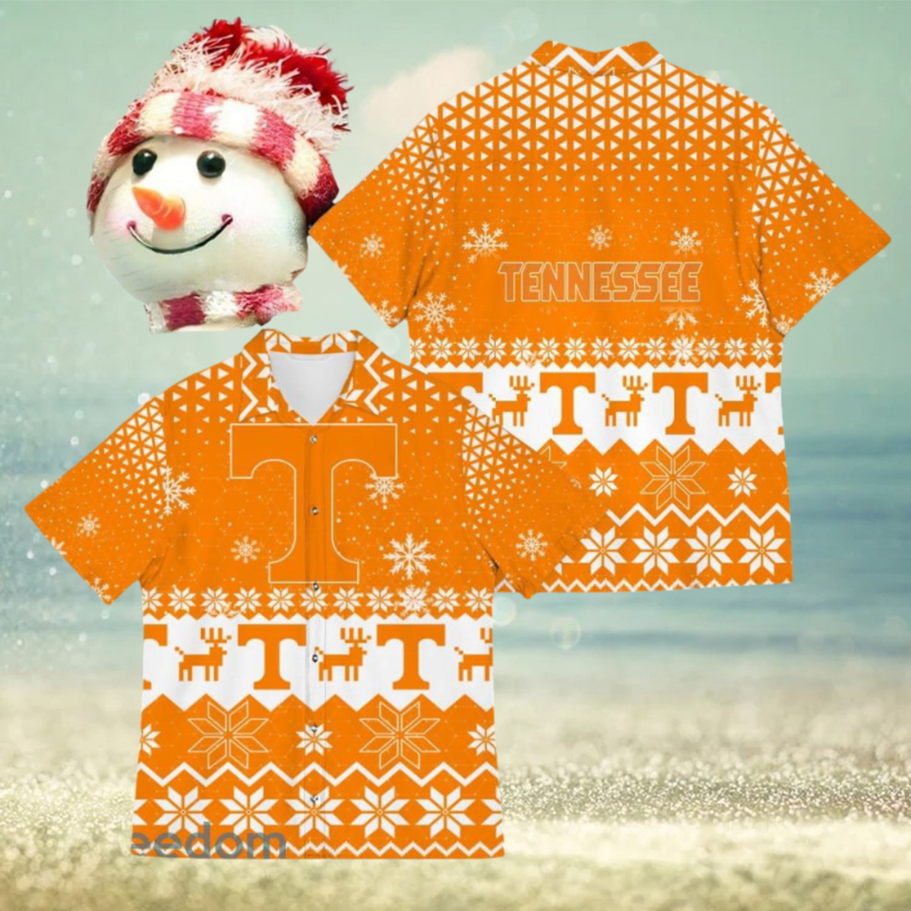 Tennessee Volunteers Best Ugly Christmas 3D Hawaiian Shirt Printed Fans Gift For Family Holidays - Limotees