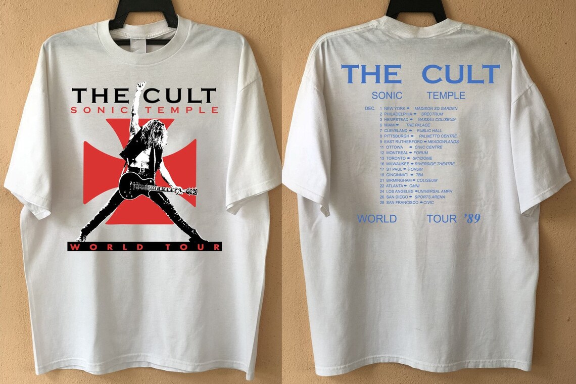 The Cult Sonic Temple World Tour 1989 Unisex T-Shirt, The Cult Hard Rock Tour TShirt, The Cult Sonic Temple Tour Shirt, The Cult Songs Music Tee Merch1