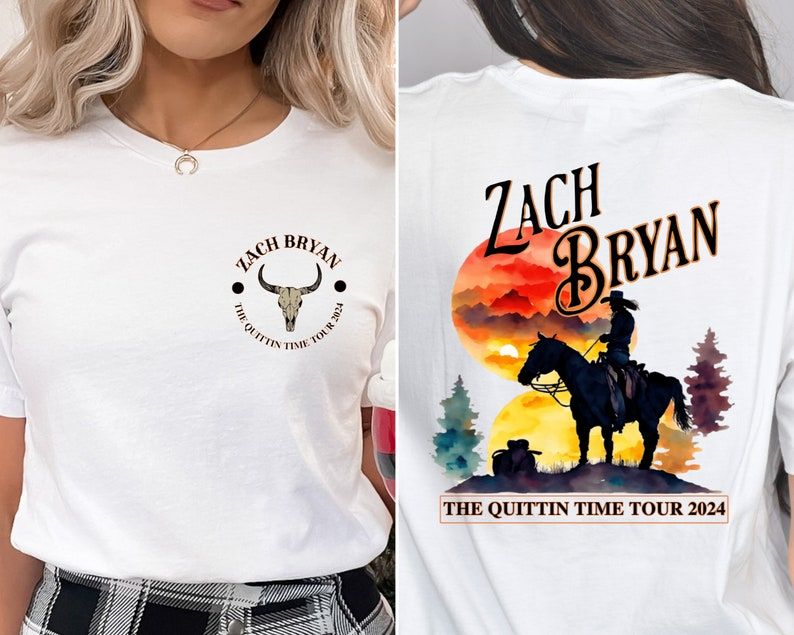 The Quittin Time Tour 2024 Shirt, Zach Bryan Front And Back Shirt, Zach Bryan Concert Fan Sweatshirt