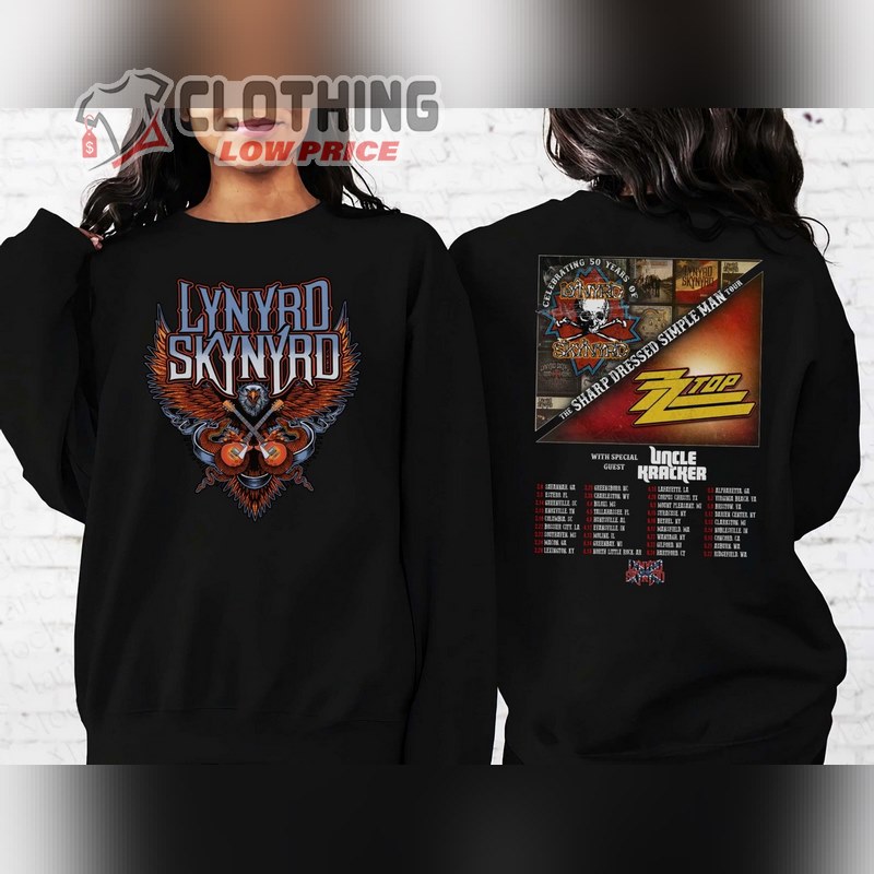 The Sharp Dressed Simple Man Zz Top And Lynyrd Skynyrd Tour 2024 Shirt, Zz Top World Tour 2024 Sweatshirt, Lynyrd Skynyrd Tour 2024 Hoodie