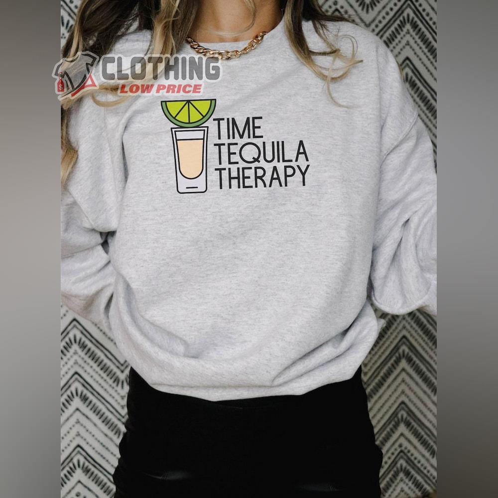 Time Tequila Therapy Pullover Sweatshirt, No Hard Feelings Song Sweatshirt, Country Lyric Pullover Concert, Country Song Tee Gift