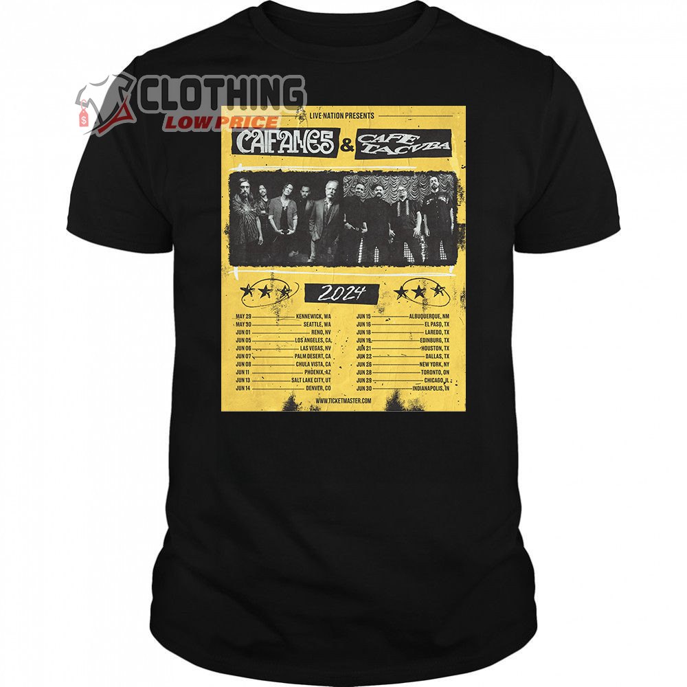 Two Legends One Stage Caifanes And Cafe Tacvba 2024 A Joint Tour T-Shirt