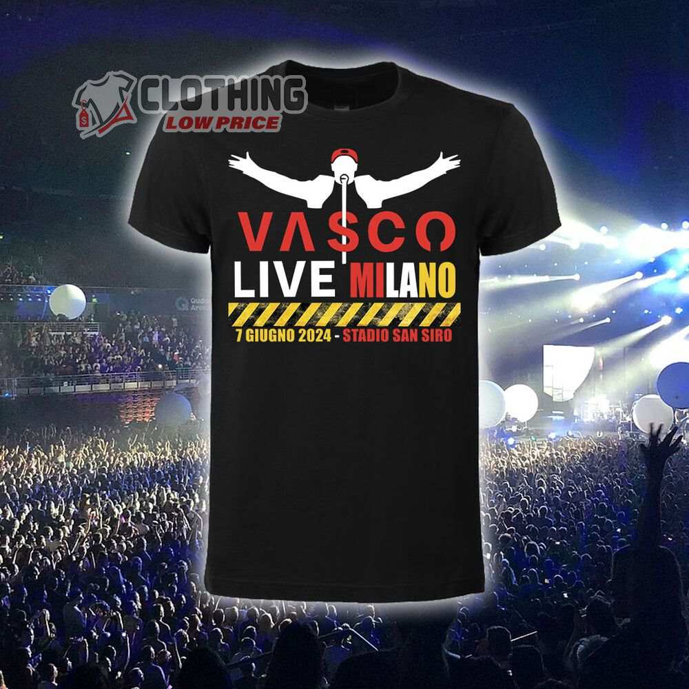 Vasco Rossi Tour 2024 Shirt, Vasco Rossi Live Tour 2024 Tee, Vasco Live T-Shirt