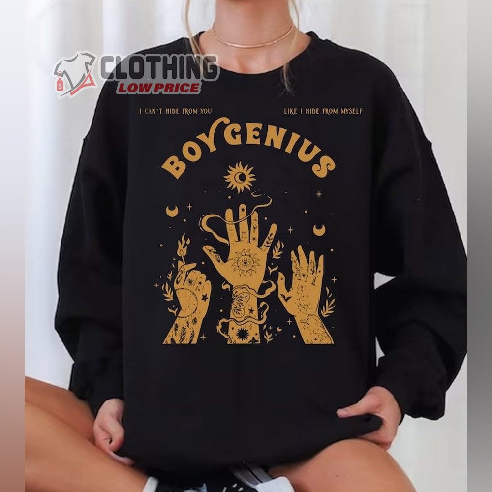 Vintage Boygenius Band Merch, Boygenius I Can't Hide From You Like I Hide From Myself Sweatshirt