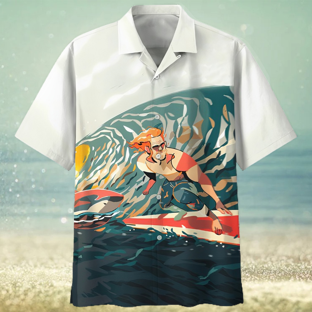 surfing white amazing design unisex hawaiian shirt - Limotees