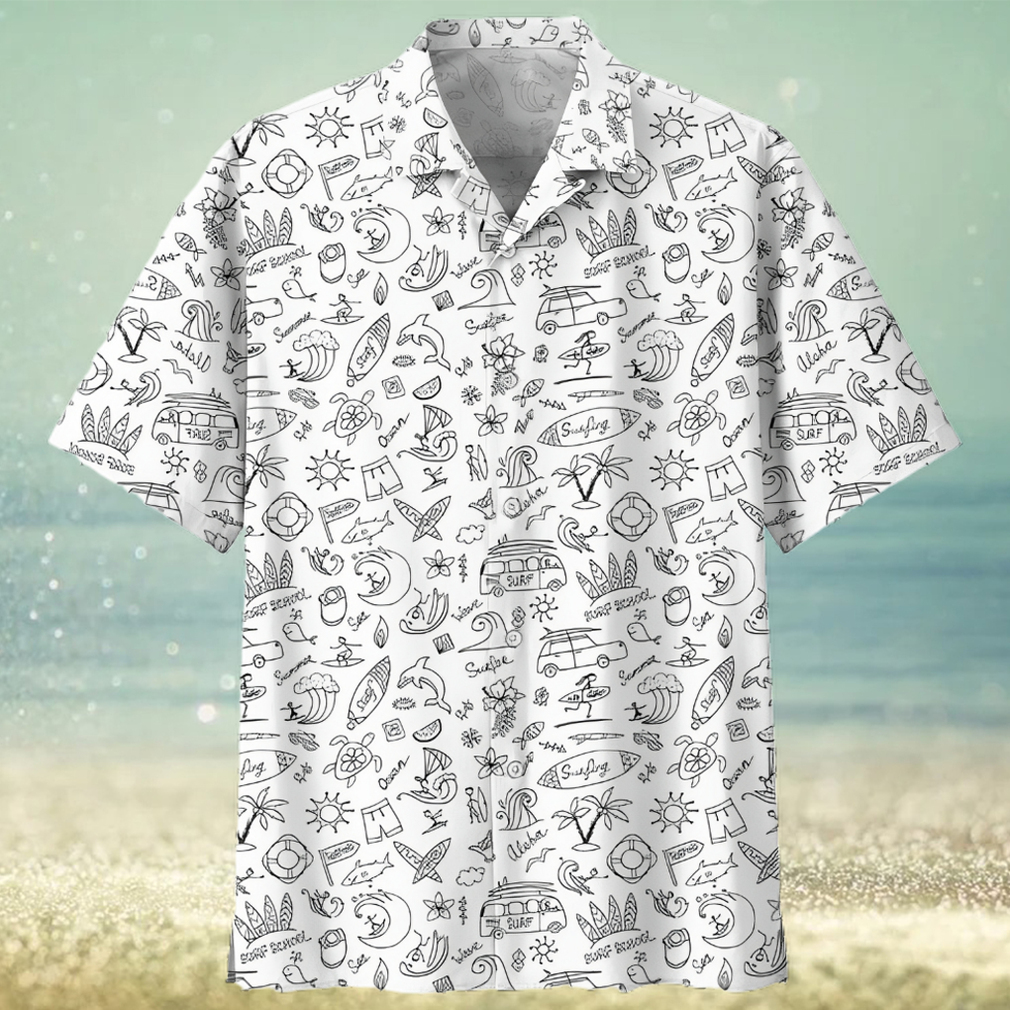 surfing white high quality unisex hawaiian shirt - Limotees