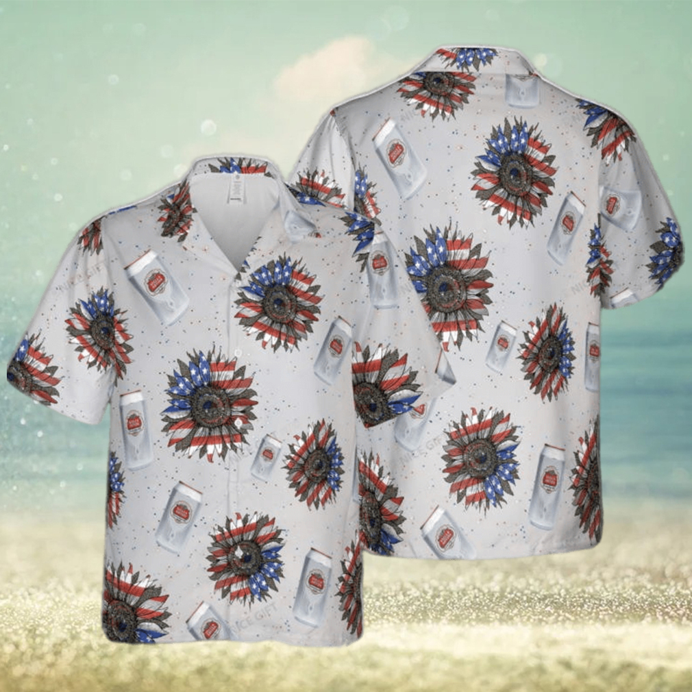 tella Artois Sunflowered 4th Of July Hawaiian Shirt - Limotees