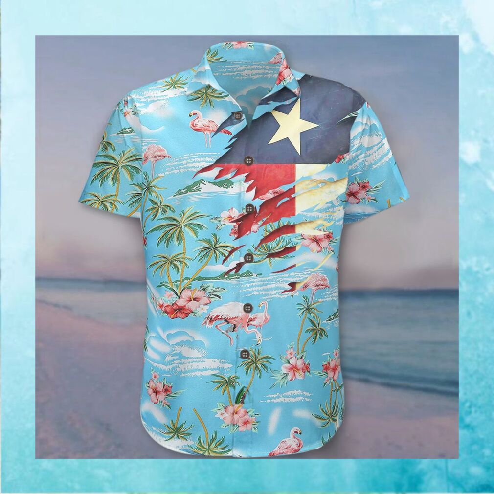 Texas Hawaiian Shirt Flag Flamingo Summer Beach Shirt Men Unique Gift For Him - Limotees