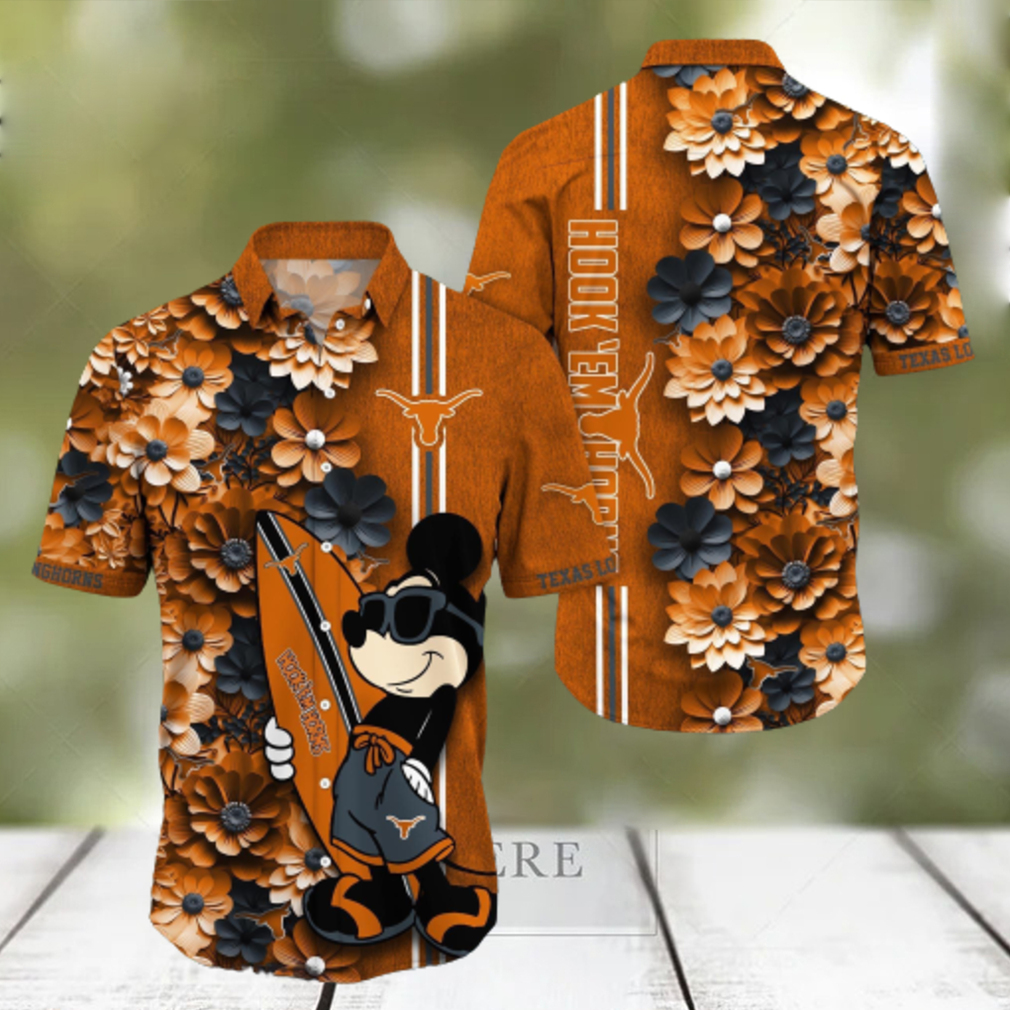 Texas Longhorns Aloha Mick Pattern Hawaiian Shirt For Fans - Limotees