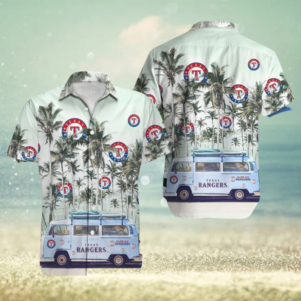 Texas Rangers MLB Coconut Car Pattern Hawaiian Shirt - Limotees