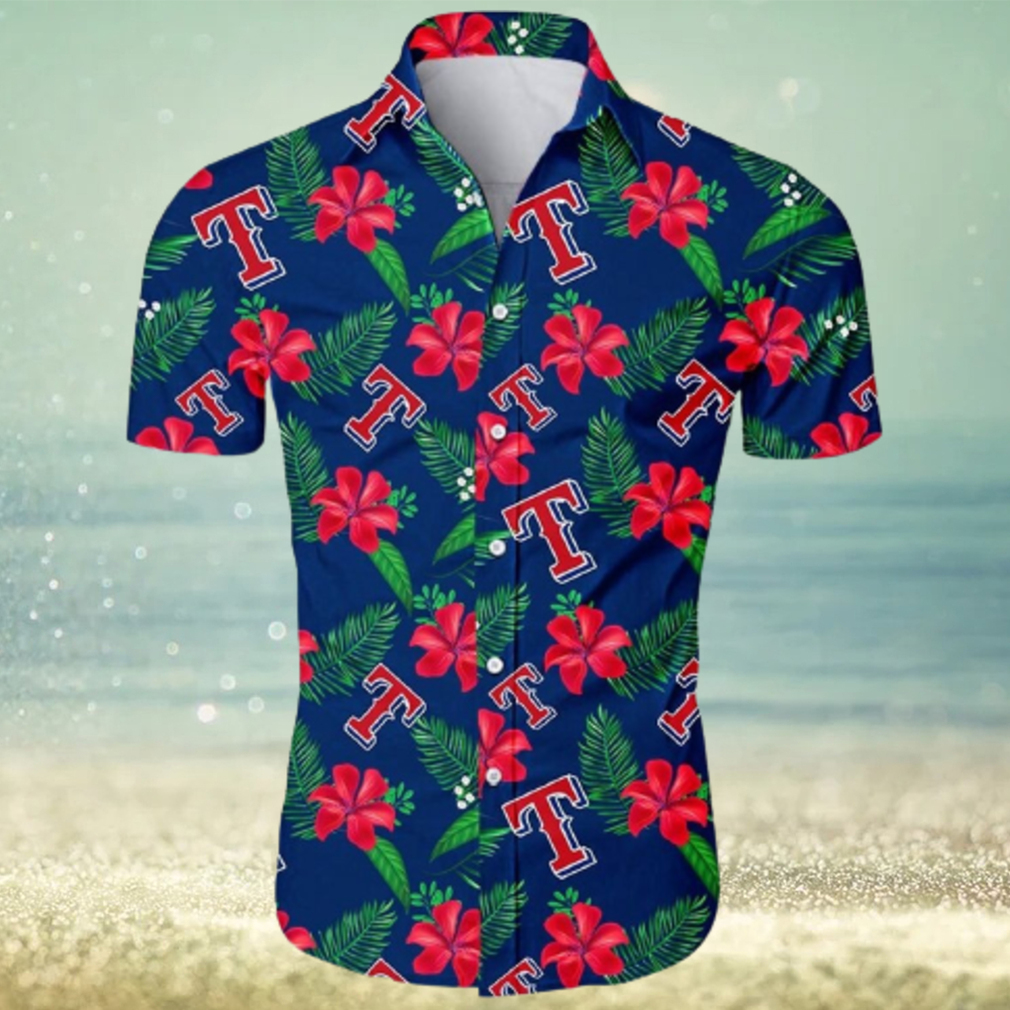 Texas Rangers MLB Hibiscus Flower Summer Hawaiian Shirt - Limotees