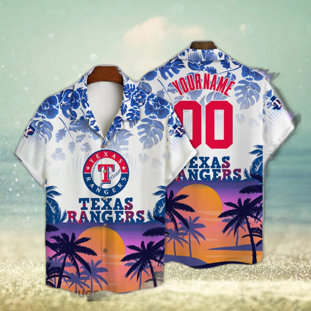 Texas Rangers Major League Baseball Custom Name And Number 3D Print Hawaiian Shirt Sport Fans - Limotees