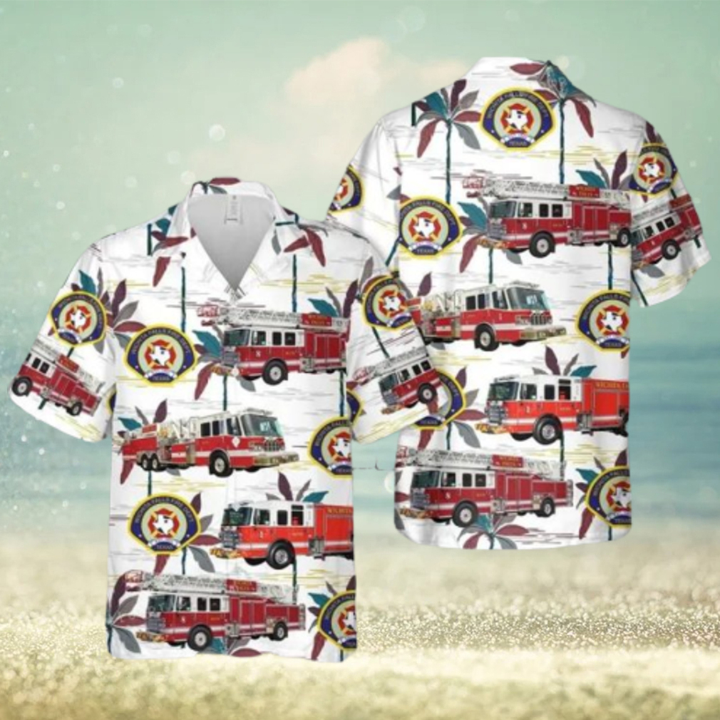 Texas Wichita Falls Fire Department Button Up Hawaiian Shirt - Limotees