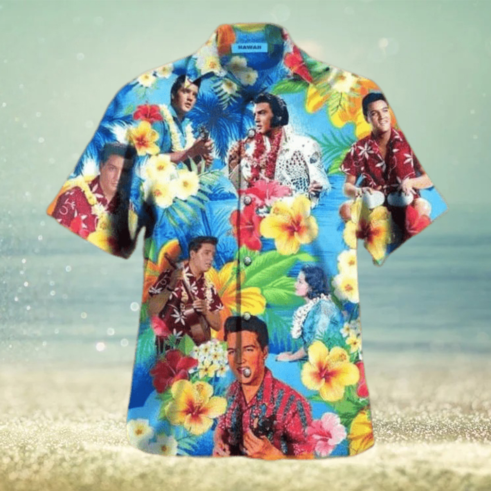 The King Elvis Presley Hawaiian Shirt Hibiscus Flowers Pattern - Limotees