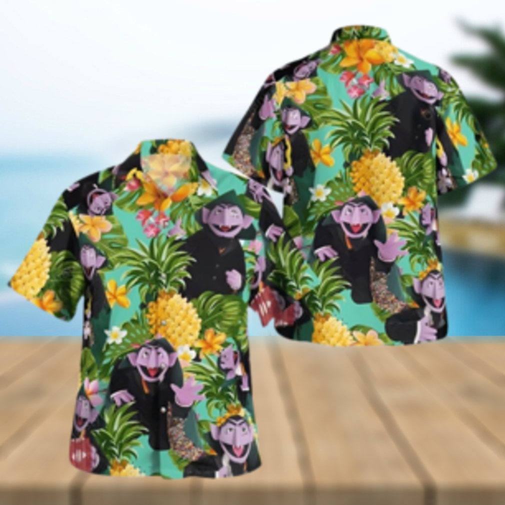 The Muppet Count Von Count Summer Pineapple Tropical Hawaiian Shirt - Limotees