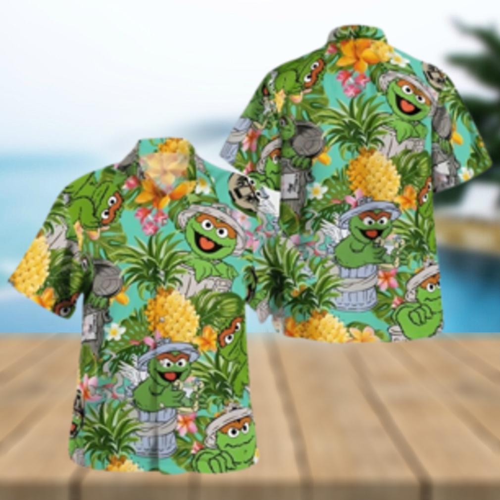 The Muppet Oscar The Grouch Pineapple Tropical Summer Hawaiian Shirt - Limotees