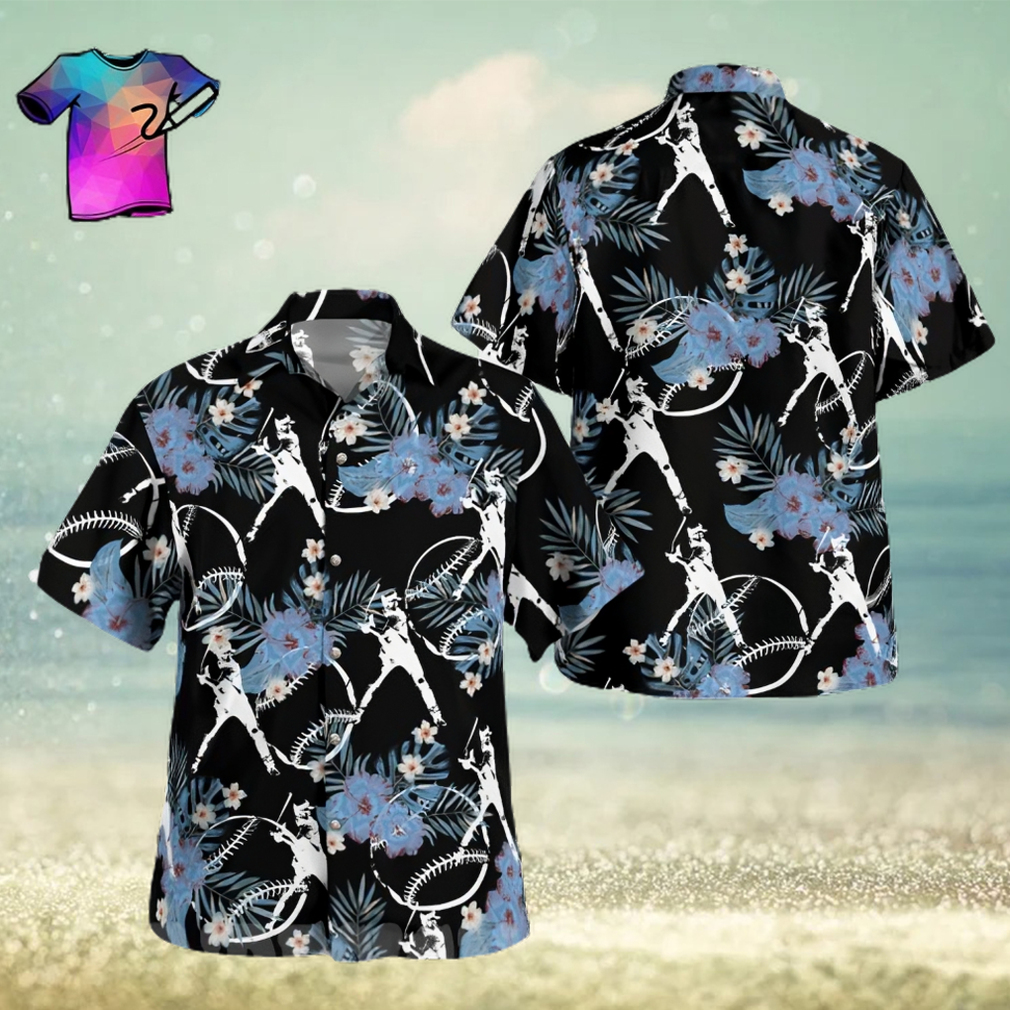 The best selling Baseball Player All Over Print Hawaiian Shirt Black - Limotees