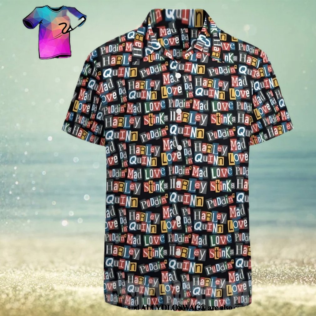 The best selling Batman Harley Quinn Ransom Note Style Pattern All Over Print Hawaiian Shirt - Limotees