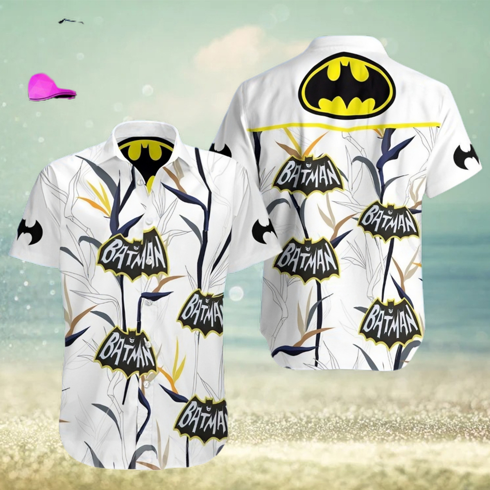 The best selling Batman Logo All Over Print Hawaiian Shirt White - Limotees