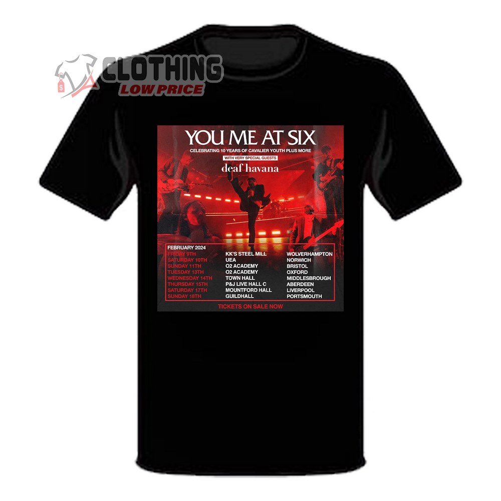 You Me At Six Tour 2024 Dates And Ticketmaster TShirt, You Me At Six