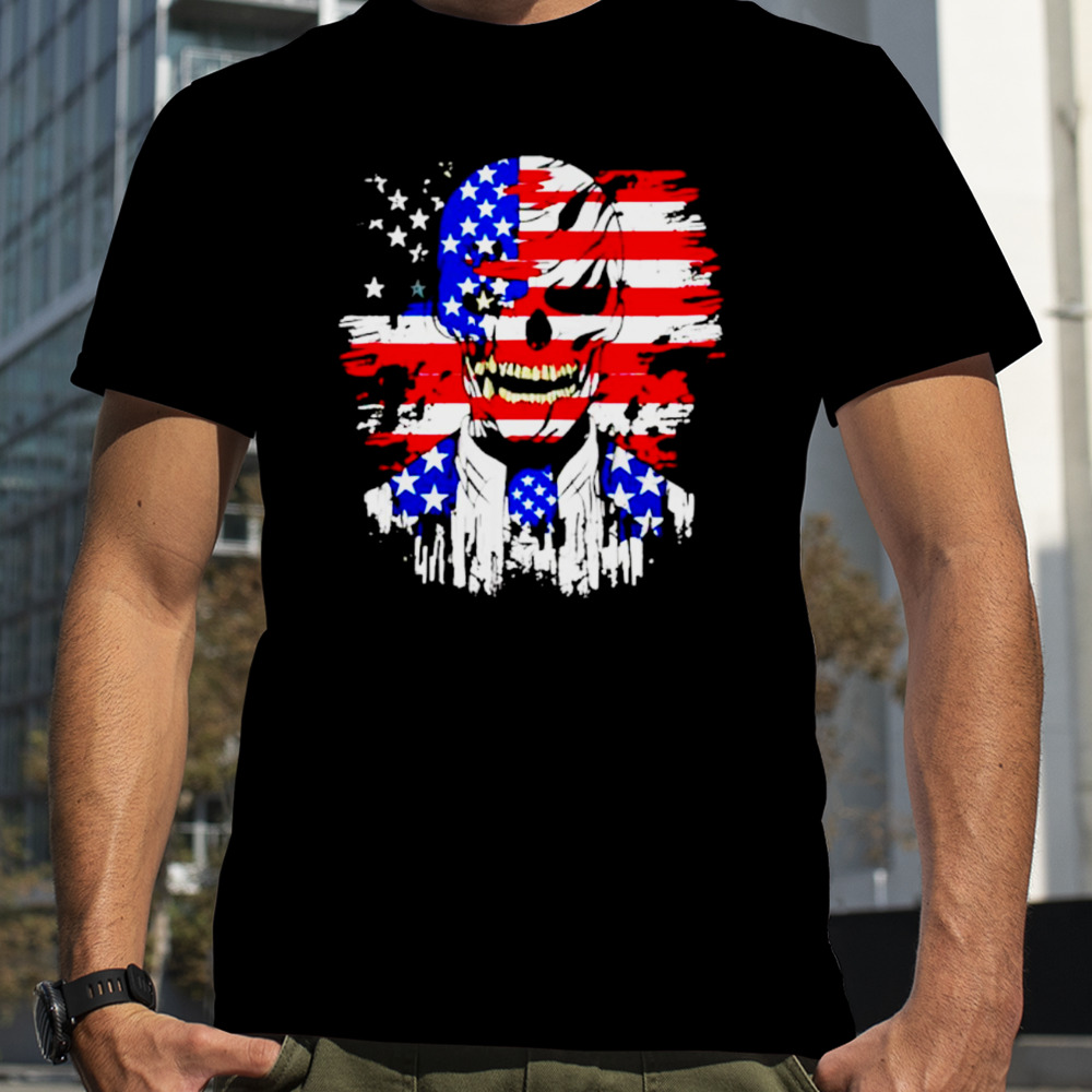 American flag zombie skull shirt