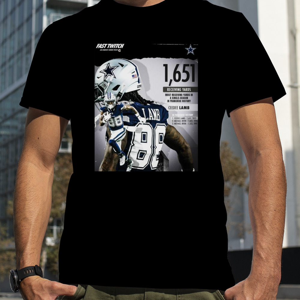 Ceedee Lamb 1,651 Receiving Yards In A Single Season Shirt