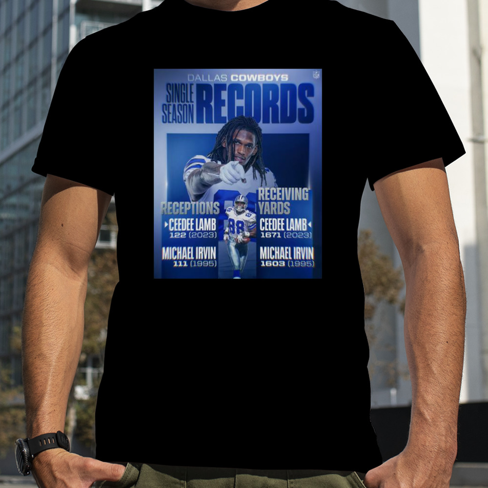 Ceedee Lamb Dallas Cowboys 1671 Receiving Yards 2023 Single Season Shirt