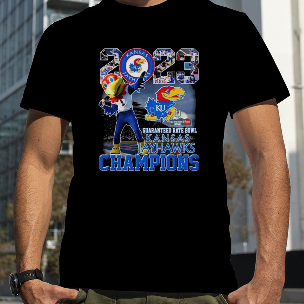 Kansas Jayhawks 2023 Guaranteed Rate Bowl Champions Mascot Shirt