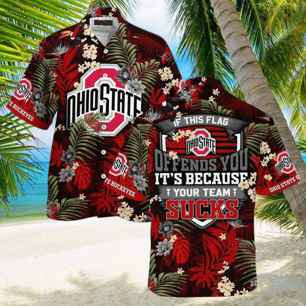 Ohio State Hawaiian Shirt Ohio State Buckeyes Team Tropical Shirt -  Upfamilie Gifts Store