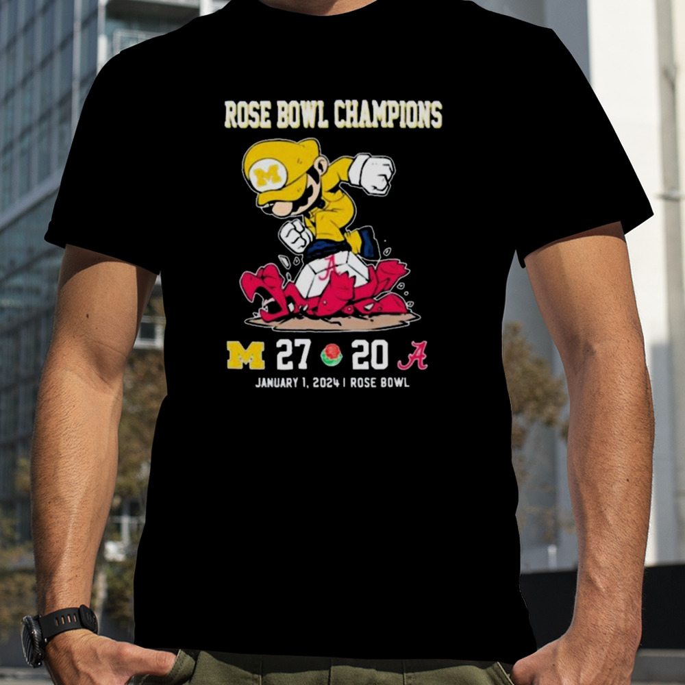 Super Mario Michigan Wolverines Stomp On Alabama Crimson Tide Rose Bowl Champions T-shirt