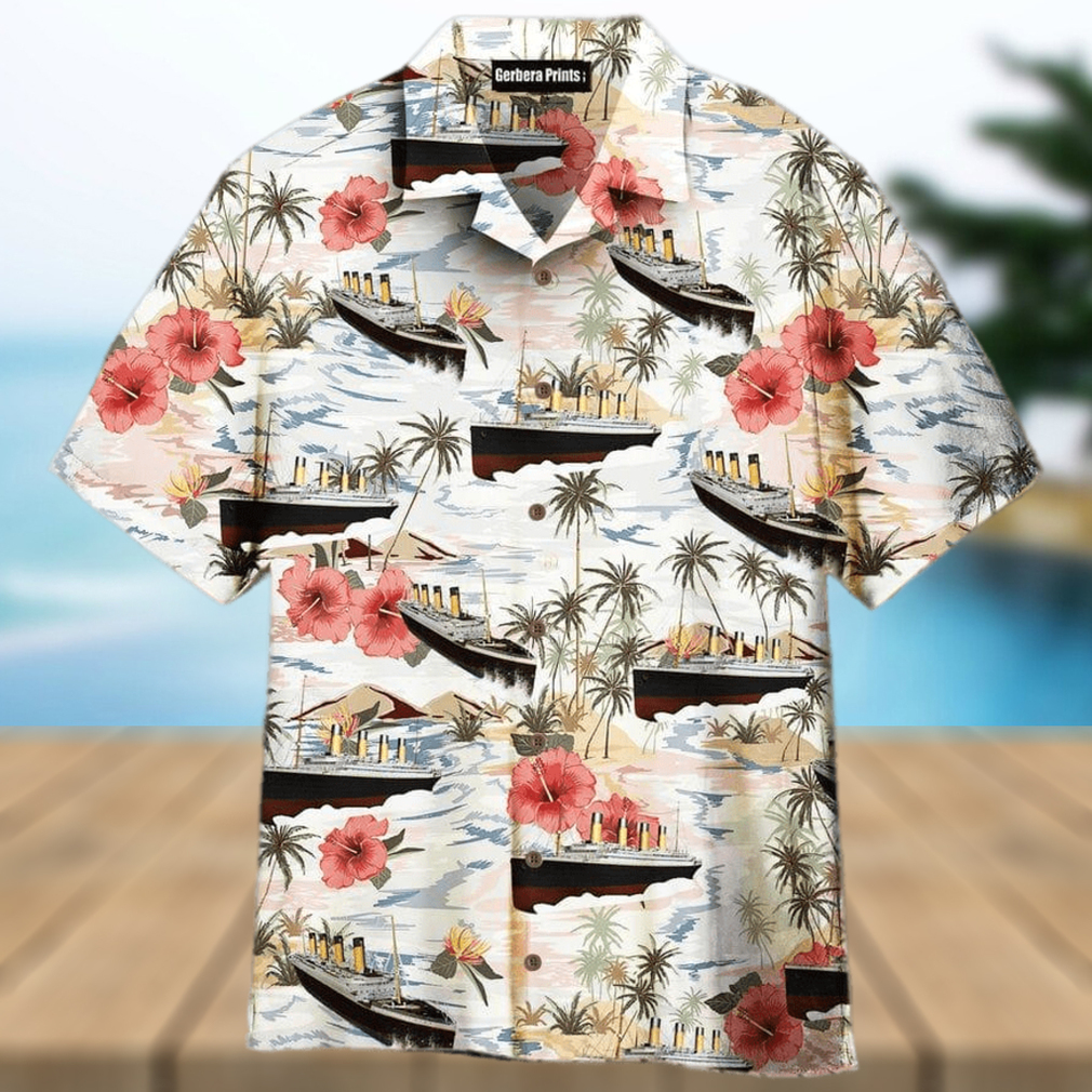 Titanic White And Pink Flowers Aloha 3D Hawaiian Shirt Gift For Men And Women - Limotees