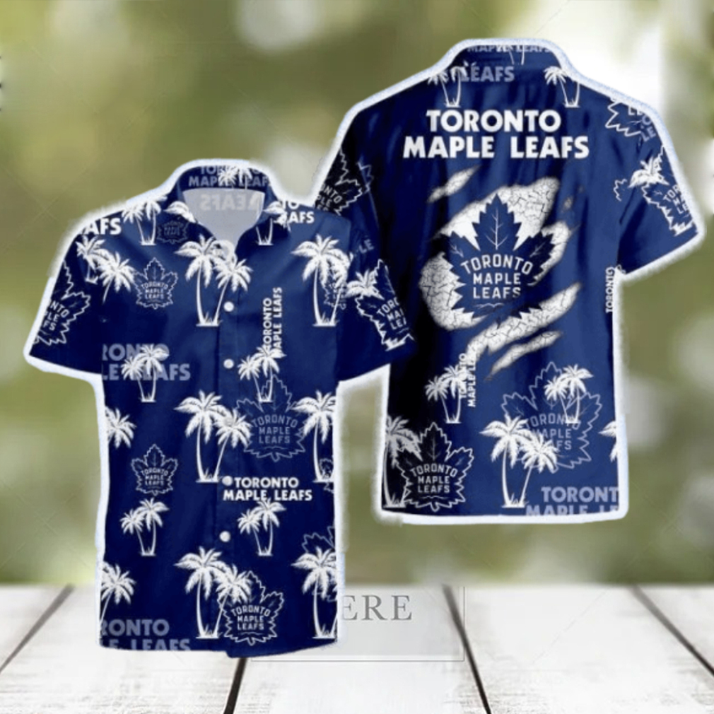 Toronto Maple Leafs Palm Tree Pattern Hawaiian Shirt For Men And Women Gift Beach Holiday - Limotees