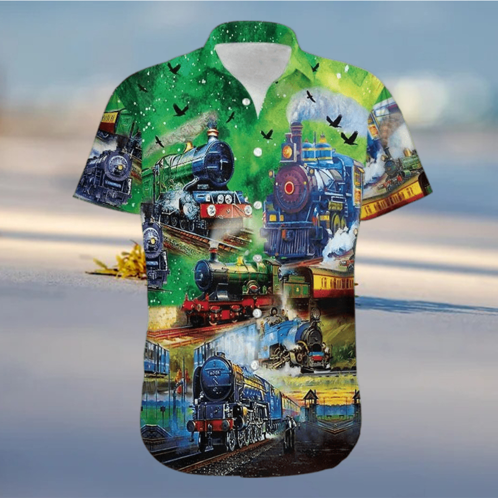 Train In The Summer Beautiful Blue Sky Unisex Hawaiian Shirtss - Limotees