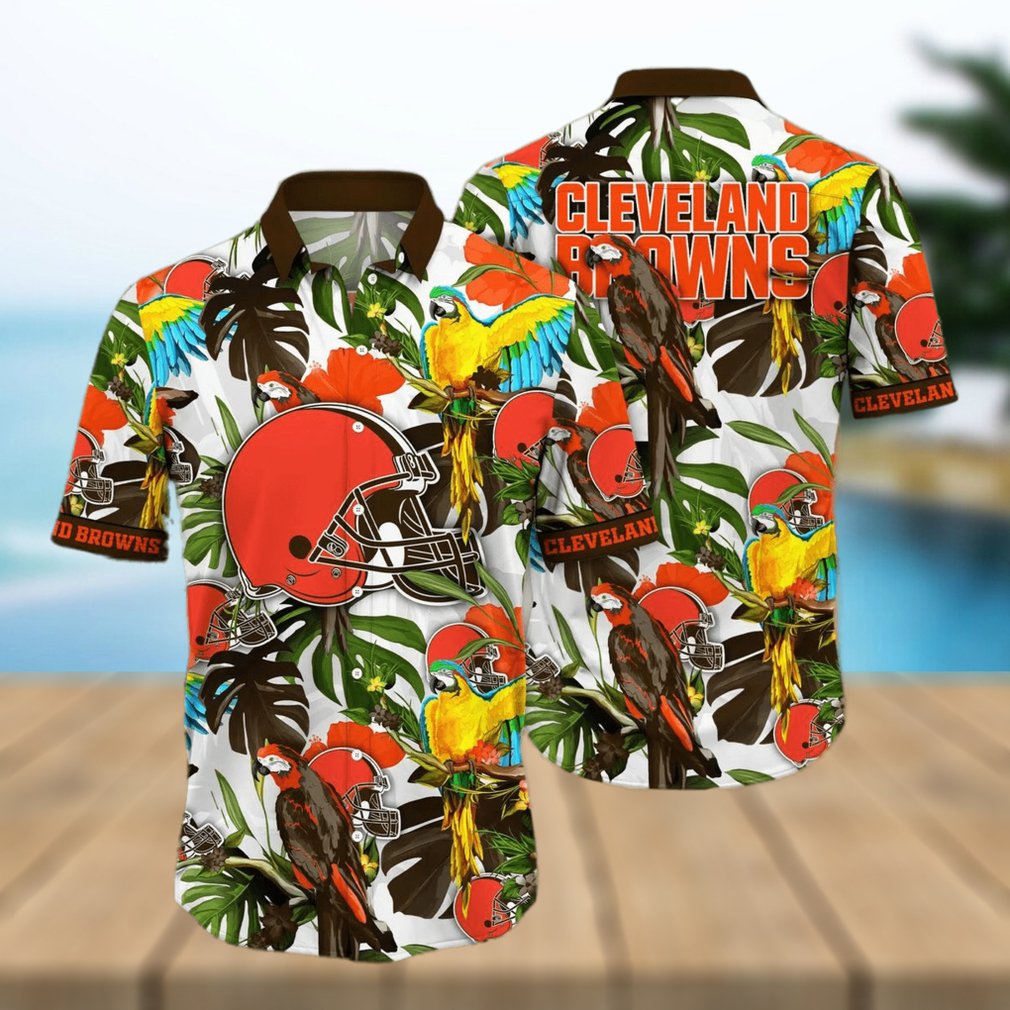 Trending NFL Cleveland Browns Flower Hawaiian Shirt - Limotees