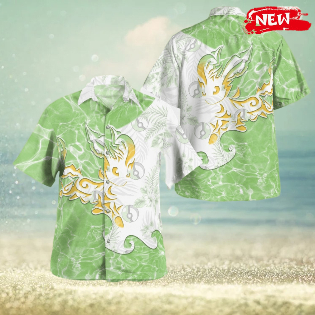 Trial Eevee Leafeon Design Hawaiian Shirt and Short - Limotees