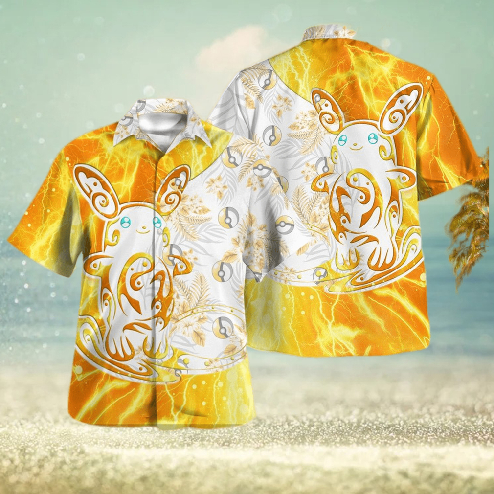 Tribal Alolan Raichu Design Hawaiian Shirt and Short - Limotees