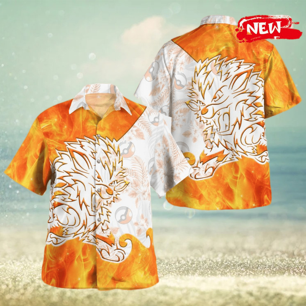 Tribal Arcanine Design Hawaiian Shirt and Short - Limotees